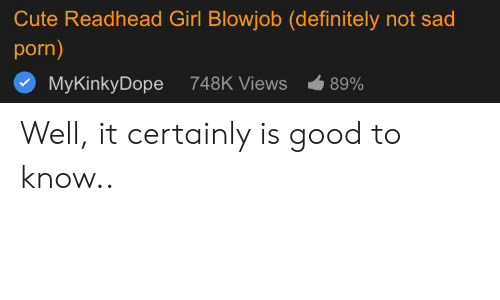 best of Readhead blowjob definitely girl cute