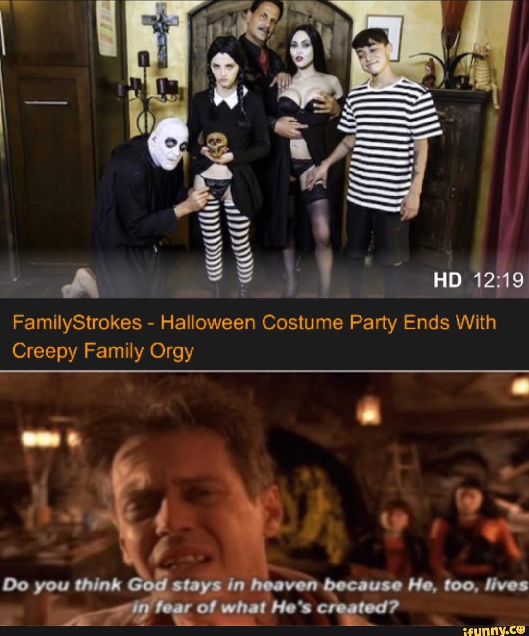 Familystrokes halloween costume party with creepy