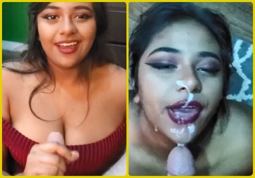Back busty indian teen gives sloppy
