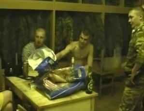 Russian soldiers bond gangbang