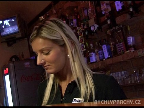 Blonde bartender blowjob